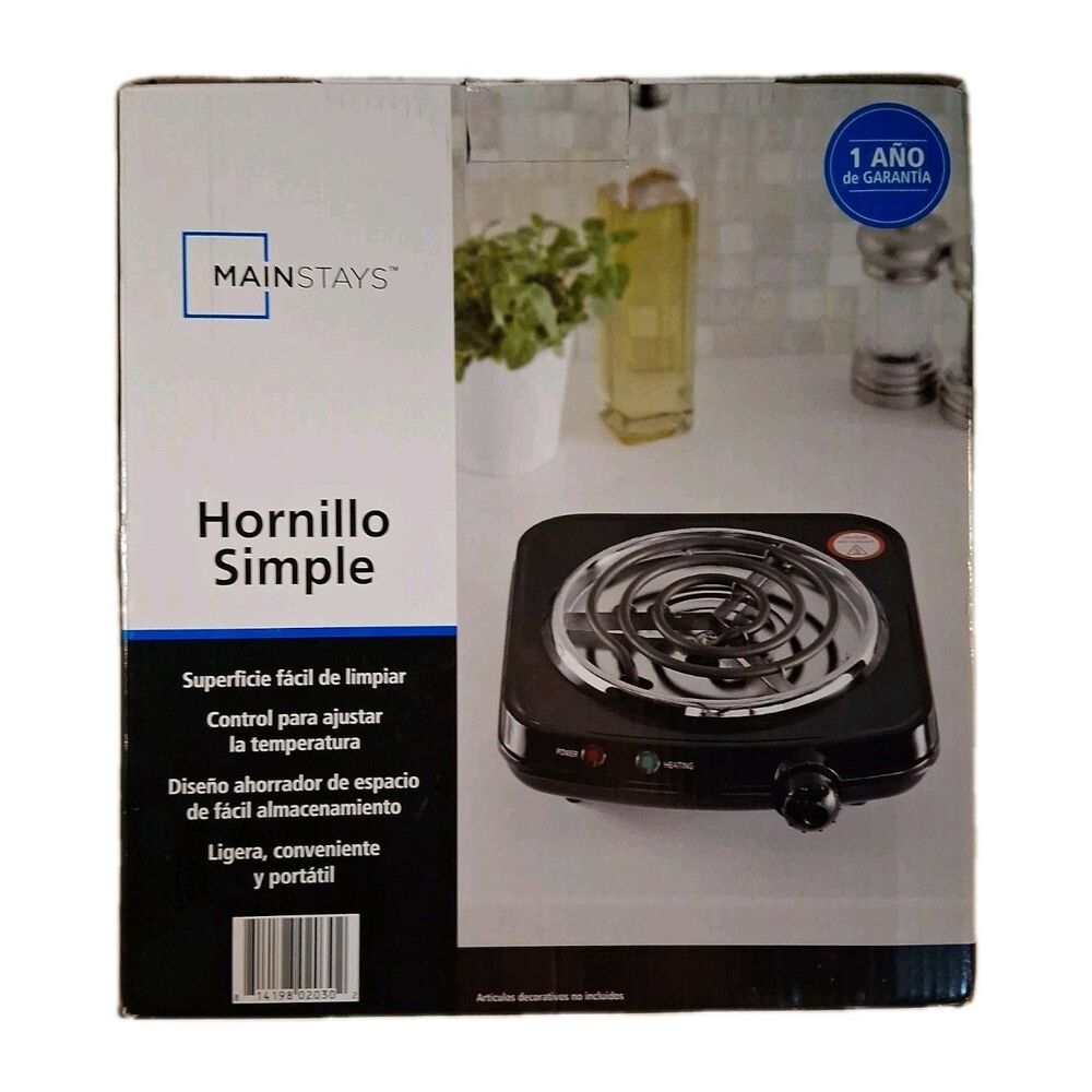 Mainstays 1100W Single Burner with Adjustable Temperature Control Lightweight
